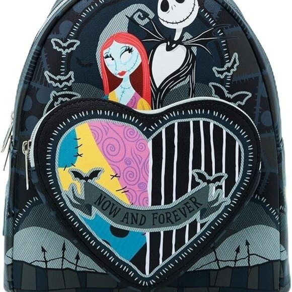 Loungefly The Nightmare Before Christmas Jack & Sally Split Heart NWT - Picture 1 of 4